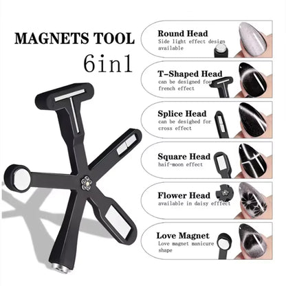 5/6-IN-1 Strong Magnetic Stick for Cat Eye Gel Polish Nail Magnet Tool Magnet Pen Nails Art Design Glitter Effect Manicure Tools