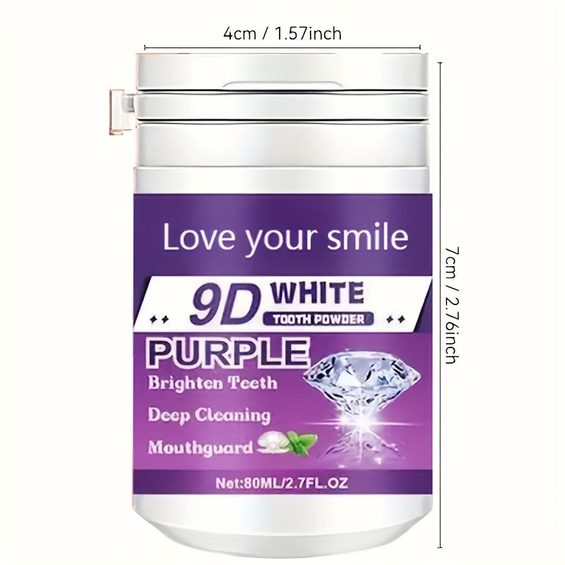1/2pcs 9D White Purple Teeth Powder - Deep Cleaning & Polishing with Baking Soda, Refreshing Breath, Portable Travel-Friendly Formula, Brightens Smile in 7 Days, for Men & Women Beauty World Shop