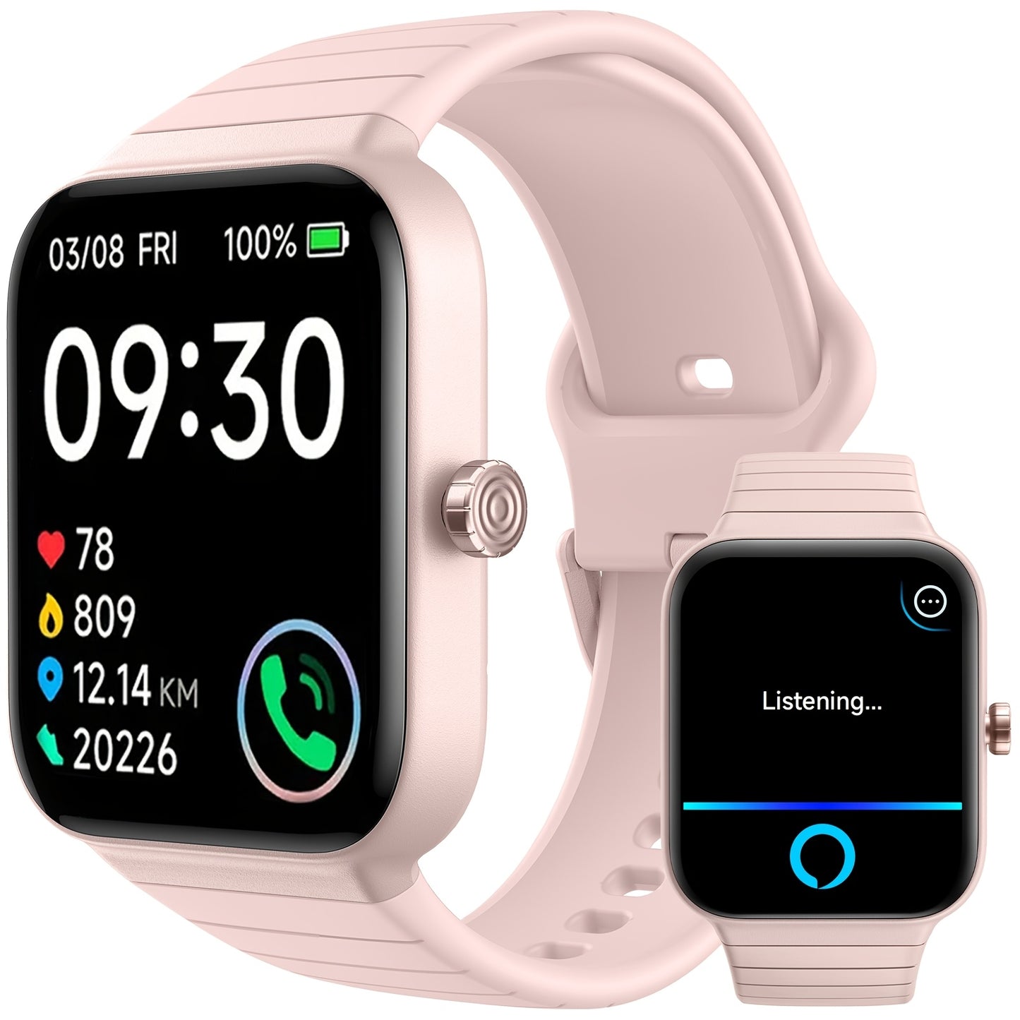 FAWEIO Smart Watch For Men Women Wireless Call, 1.95" Smartwatch With 100+ Sport Modes, Fitness Activity Tracker Pedometer, Built-in Alexa, For iPhone & Android, Perfect Gift For Family And Friends