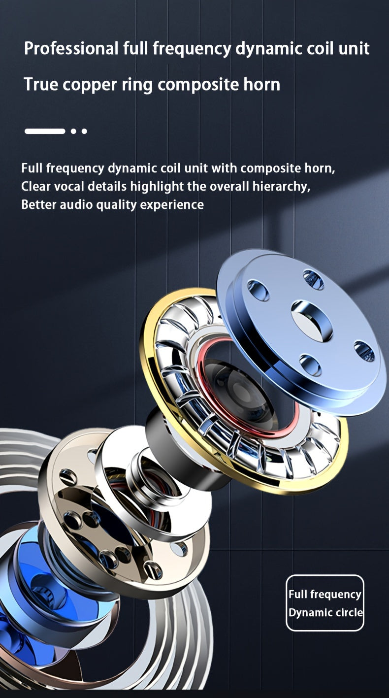 Wireless Earbuds, Open Ear 5.4 Headphones With Ear Hooks, Built-in Mic LED Display 24H Playtime Charging Case, For Running Fitness, Sport Over Earphones, Black
