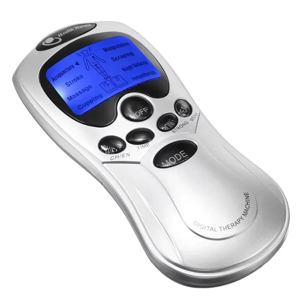 4 Ways Electrode Pads Electric Tens Massage Machine Acupunture Digital Therapy Pulse Stimulator Body Slimming Neck Massager Set