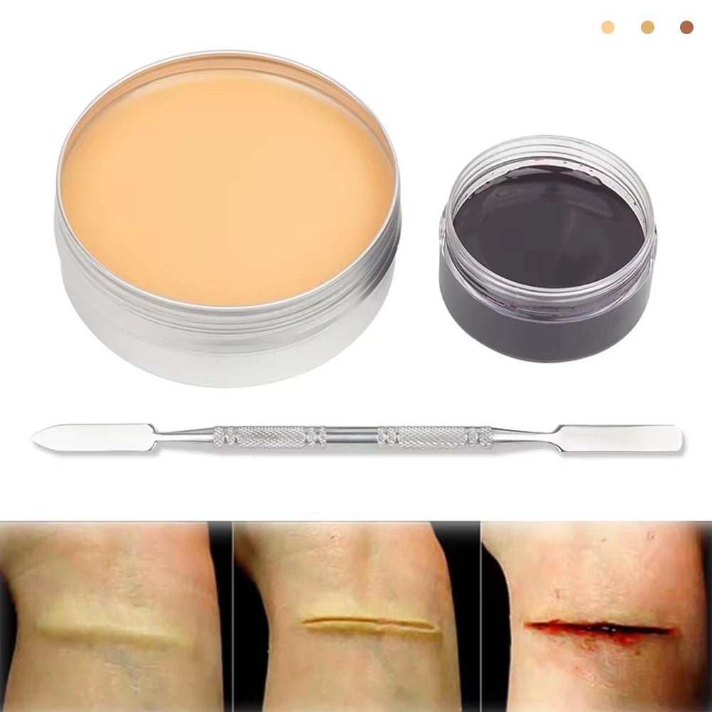 Halloween Scar Wax Special Efficacy Makeup Cosplay Makeup Fake Scar Wax for Face Long-Lasting Modeling Filler Accessories