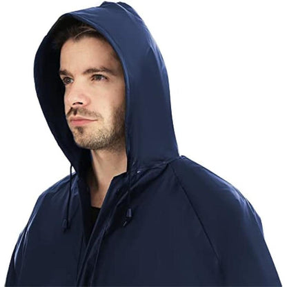 Ultra-Lite Rain Coat with Pants for Men Women, Waterproof Rain Suit for Sport, Rain Suits Lightweight Rain Gear (Navy) Beauty World Shop