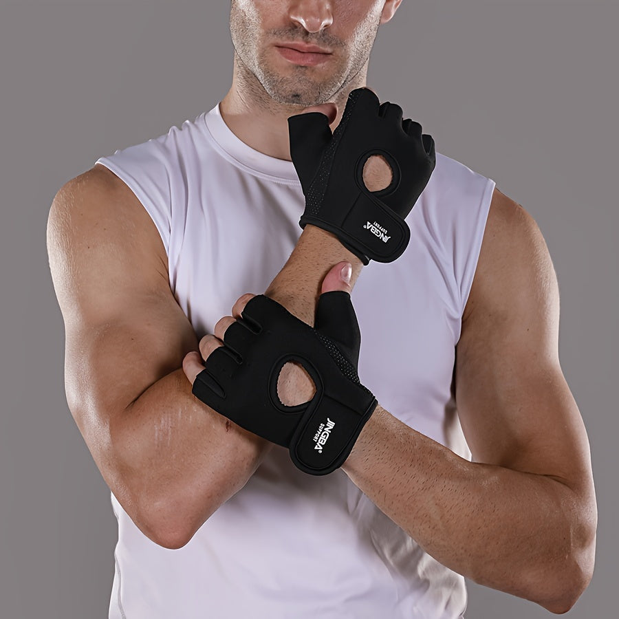 1 Pair of Premium Unisex GripMaster Sport Gloves - Adjustable, Non-Slip, Breathable, Sweat-Resistant, and Padded for Weightlifting, Cycling, and Fitness Training - Enhance Your Performance and Protection Beauty World Shop