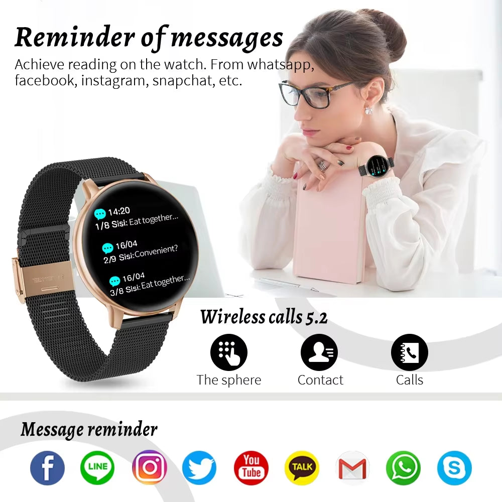 2025 Smart Watch Women Bluetooth Call Custom Dials Watches Blood Oxygen Monitor Sport Men Smartwatch Ladies for Android IOS