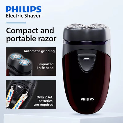 PQ206 Electric Shaver 2*AA Battery Type Economic Mini Men Portable Fast Shaving Razor Double Cutter Head Beard Trimmer