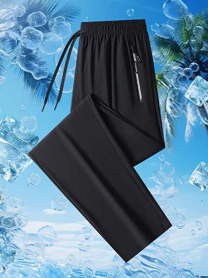 Three Pairs Of Men's Sport Pants. They Can Absorb Moisture And Wick Away Sweat, Keeping You Dry And Breathable. with Zipper Details, These Are Thin And Quick-drying Outdoor Pants, Which Are Perfect for Outdoor Sports And Home