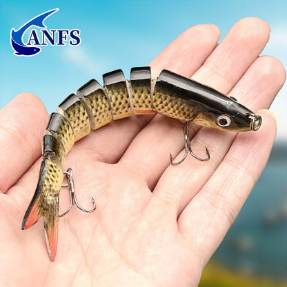 ANFS Multi-Jointed Swimbait Crankbait - Slow-Sinking Bionic Fishing Lure with Multi-Section Joints, ABS Body & Treble Hooks, Freshwater/Saltwater Compatible for Trout, Bass, Pike, Walleye - Realistic Artificial Baits (Multi-C Beauty Fashion