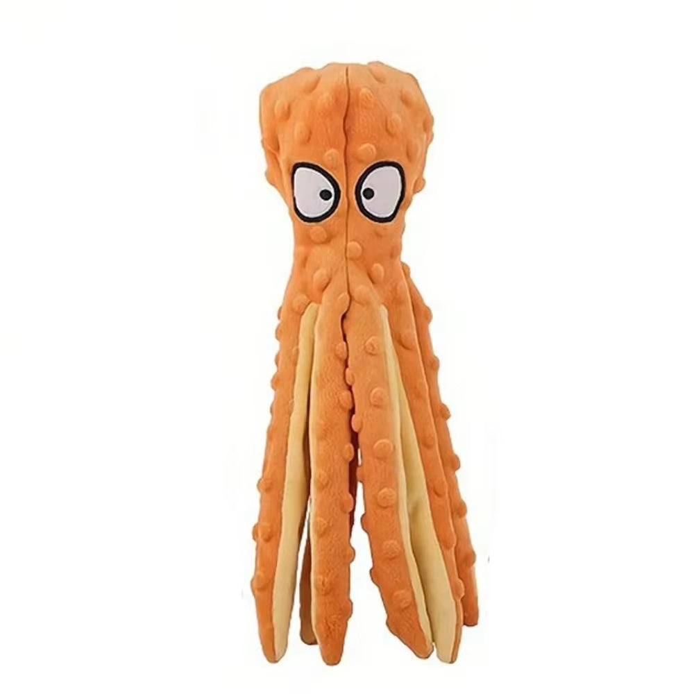Dog Vocal Toys Octopus Non-Stuffed Soft Plush Toy Puppy Educational Teething Chew Toys Pet Supplies for Small Medium Dogs