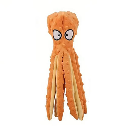 Dog Vocal Toys Octopus Non-Stuffed Soft Plush Toy Puppy Educational Teething Chew Toys Pet Supplies for Small Medium Dogs