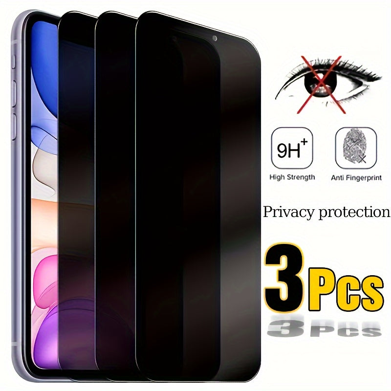 3pcs Full Cover Privacy Screen Protector for iPhone 11 12 13 14 15 16 17 PRO MAX Privacy Glass for iPhone 14 Pro 15 Pro Max Tempered Glass On The for iphone 14 Plus 15 Plus 16e 17 Air Glass Film Privacy, Phone Screen Protecto Beauty Fashion