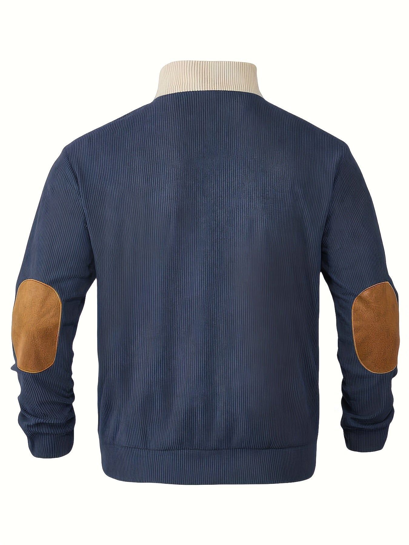 [1pc Casual Sport Shirt Embroidery] 1pc Men'S Casual Sport Shirt, Long Sleeve Crew Neck Knitwear with Embroidery Detail, Solid Color, Polyester Blend, Regular Fit - Fashion Colorblock Pullover Sweatshirt Beauty World Shop