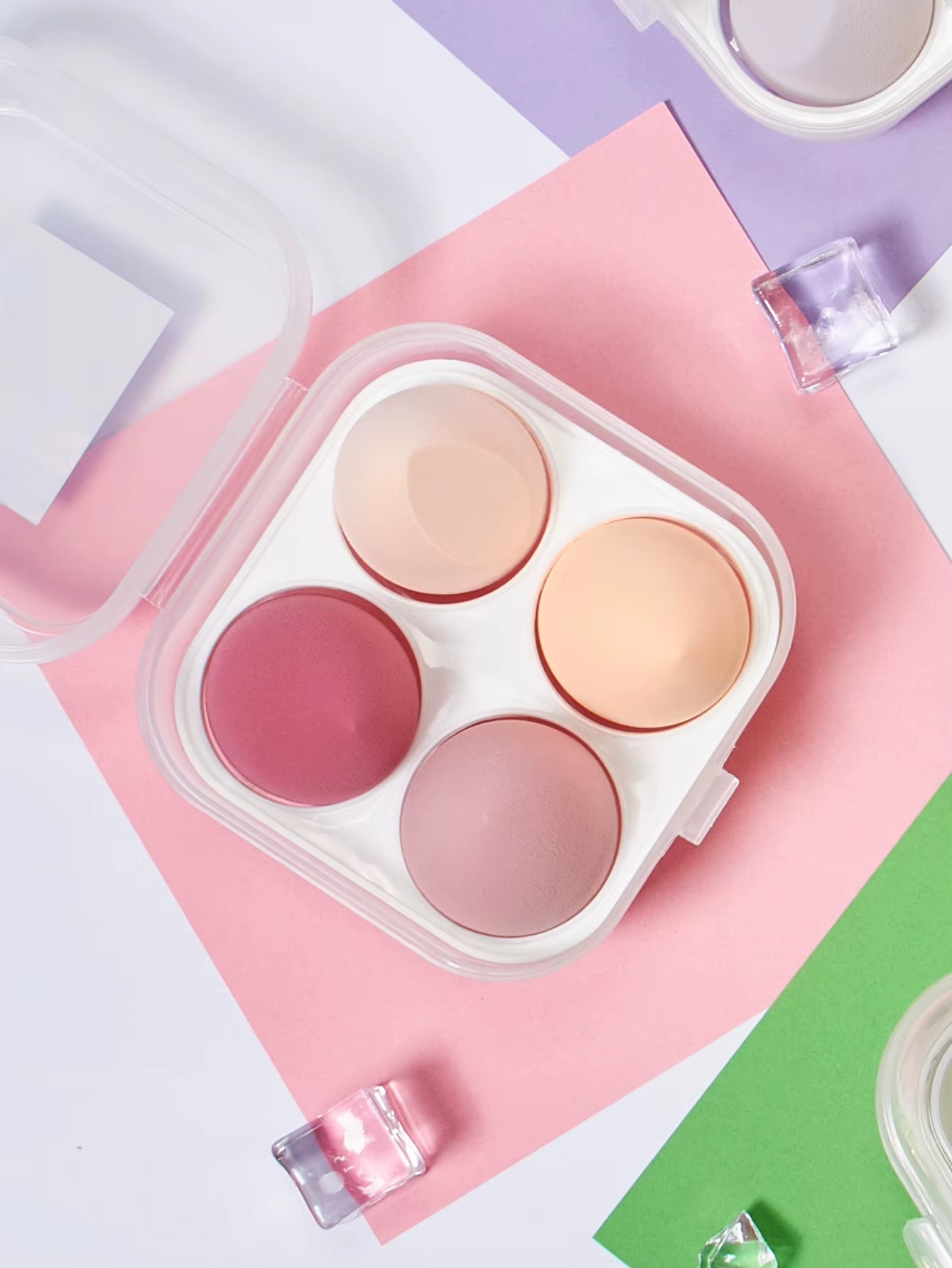4Pcs Beauty Egg Set Seamless Smudging More Hygienic Prevents Bacteria Buildup Creates a Flawless Makeup Look Beauty Egg Case