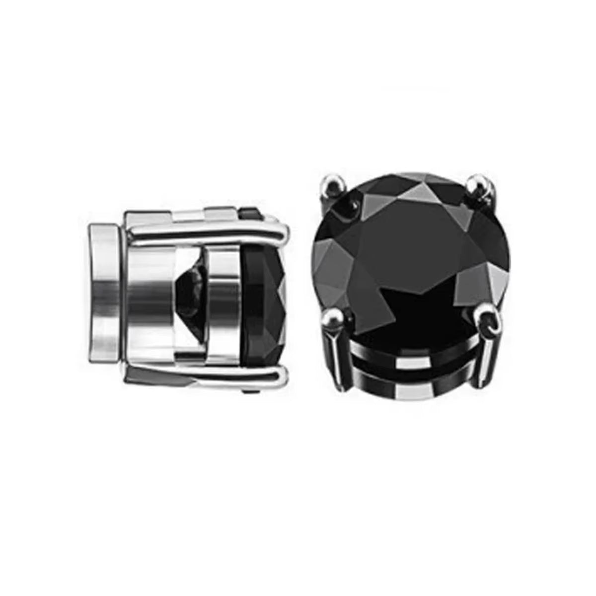 2Pcs Punk Mens Strong Magnet Magnetic Ear Stud Set,Non Piercing Cross Clip-On Earrings Suitable Gifting Boyfriend Lover Jewelry