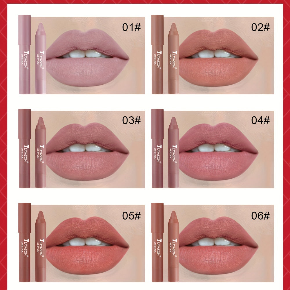 12 Colors Matte Moisturizing Lipstick Crayons - Long Lasting, Waterproof, Smooth, Fuller Lip Makeup Finish Valentine's Day Gifts Beauty Fashion
