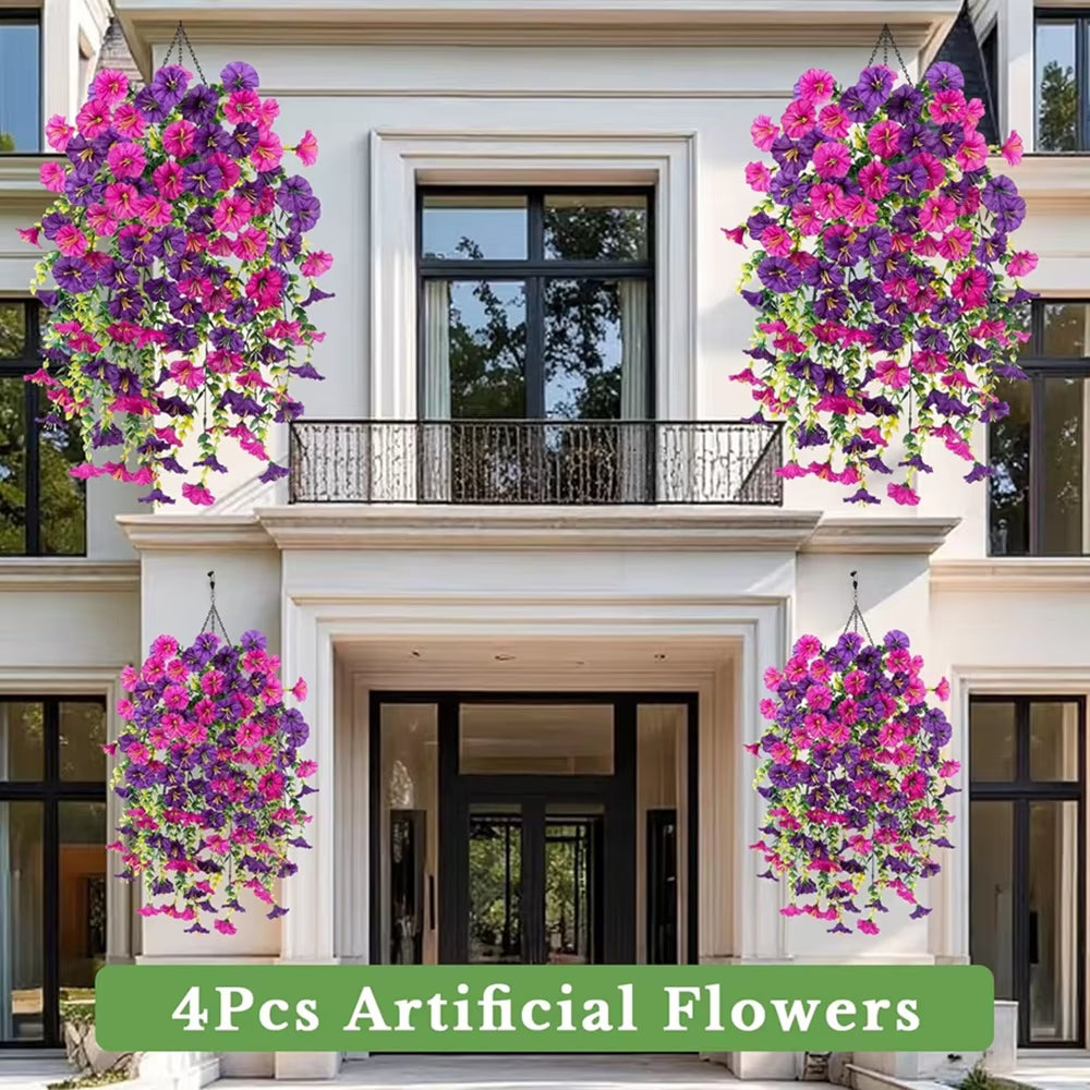 Artificial Flowers Rattan Morning Glories Vines Outdoor Wedding Wreath Bridal Arch Home Room Yard Festival Decor Diygarden Party