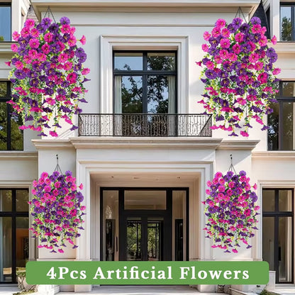 Artificial Flowers Rattan Morning Glories Vines Outdoor Wedding Wreath Bridal Arch Home Room Yard Festival Decor Diygarden Party
