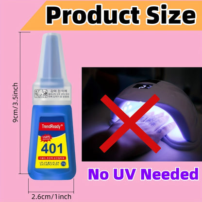 TrendReady 25g Nail Glue - Extreme Hold For Fake Nails & Tips, 30+ Days Wear, Smudge Proof, Salon Quality Kit Beauty World Shop