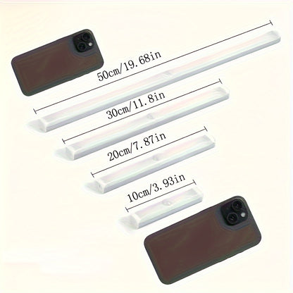 1pc Wireless LED Under Cabinet Light with Motion Sensor, Ultra-Thin Magnetic Strip, USB Rechargeable, PVC Lamp Body, Indoor LED Lighting for Kitchen, Stairs, Hallway, Wardrobes - Ideal for Christmas & Thanksgiving Gifts Beauty Fashion
