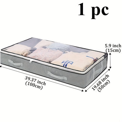 Under-Bed Storage Box with Flip-Top Lid - Durable Non-Woven Fabric Organizer for Blankets, Clothes & Bedding | Multi-Purpose Space-Saving Design, Dust-Resistant Contemporary Bedside Storage Solution, Bedroom Organizers And St Beauty Fashion