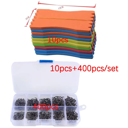 10/20 PCS Fishing Foam Spools 4.5Cm/12Cm Rounded Fishing Line Holder Storage Hook（Random Colour）