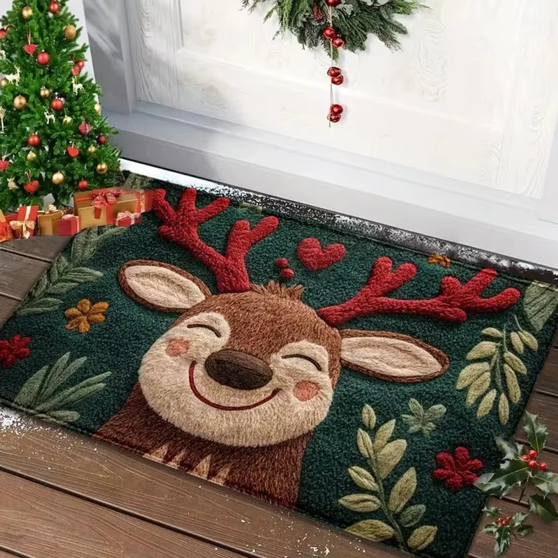 Christmas Door Mat Indoor Gingerbread Man Carpet and Red Santa Claus Outdoor New Year 2026 Merry Christmas Home Decor Foot Mat