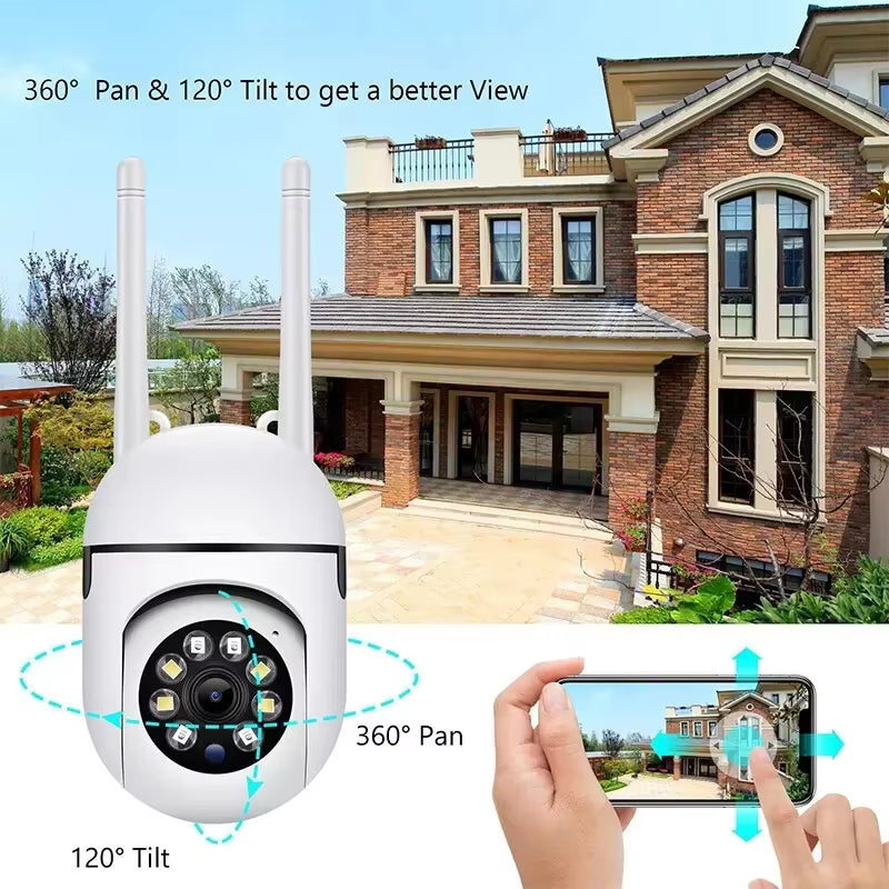 8MP Wifi Security Camera 2.4G Home Surveillance with PTZ IR Night Vision Motion Detection Child Monitoring 2 Antennas