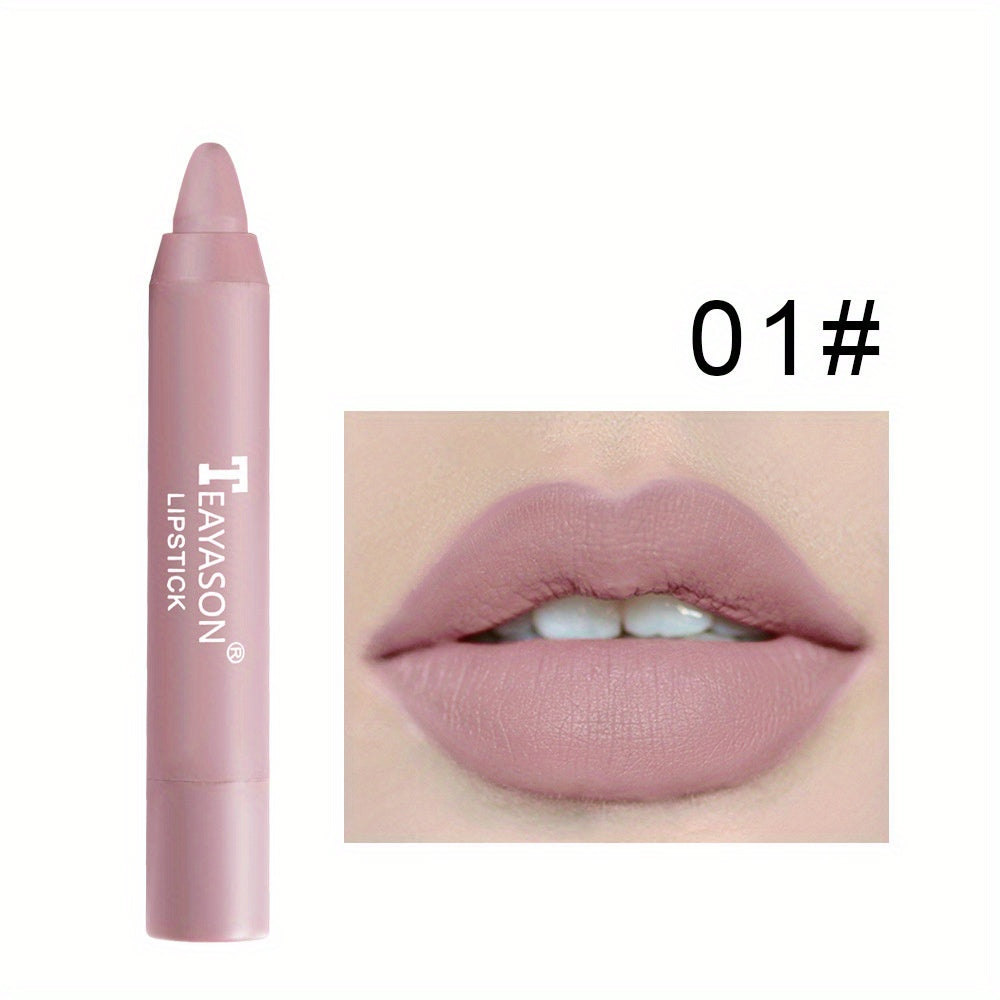 12 Colors Matte Moisturizing Lipstick Crayons - Long Lasting, Waterproof, Smooth, Fuller Lip Makeup Finish Valentine's Day Gifts Beauty Fashion