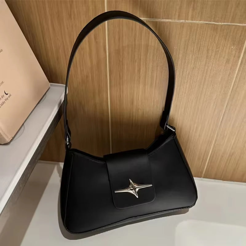 Vintage Shoulder Bags Small Purse for Women Classic PU Leather Shoulder Bag Ladies Underarm Handbag Fashionable Crossbody Bag