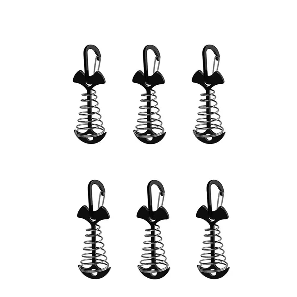 TARKA Camping Tent Pegs Deck Floor Nail Fish Bones Board Spring Nail with Rope Bucklestentnails Campingtent Supplies Accessories
