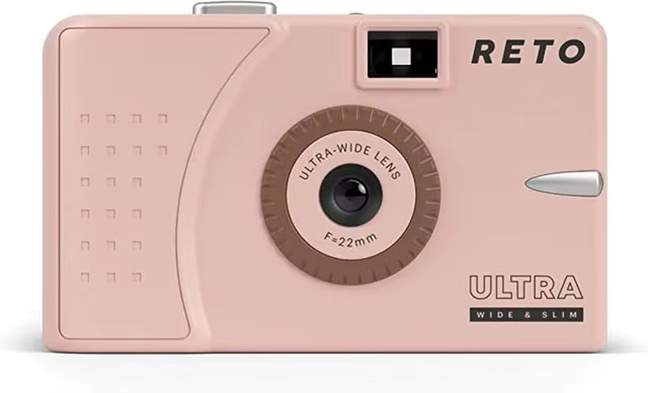 RETO PANO Ultra Film Camera with Flash Full Width Frame Reusable Film Camera - 22Mm Wide Lens 135 Film Camera with Flash