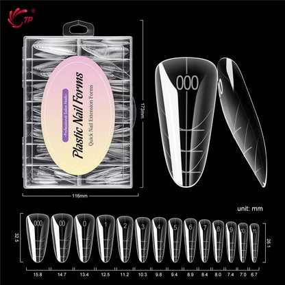 TP New Nail Dual Form Acrylic False Nail Tips Quick Building Gel Mold Reusable Nail Extension Top Forms for Poly Nail Gel 140Pcs