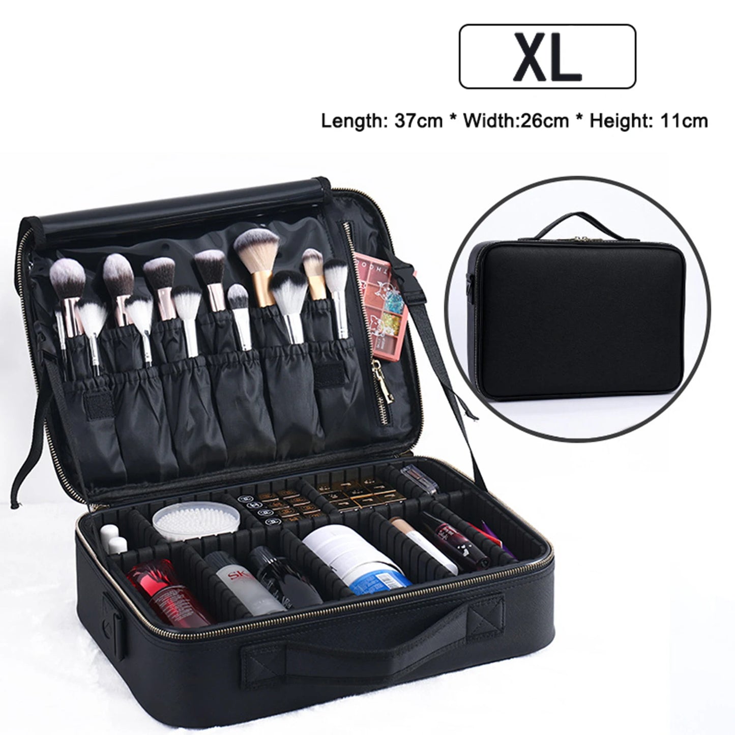 Professional Cosmetic Bag for Women Leather Cosmetic Bags Waterproof Oxford Large Capacity Travel Makeup Case for Makeup Artist