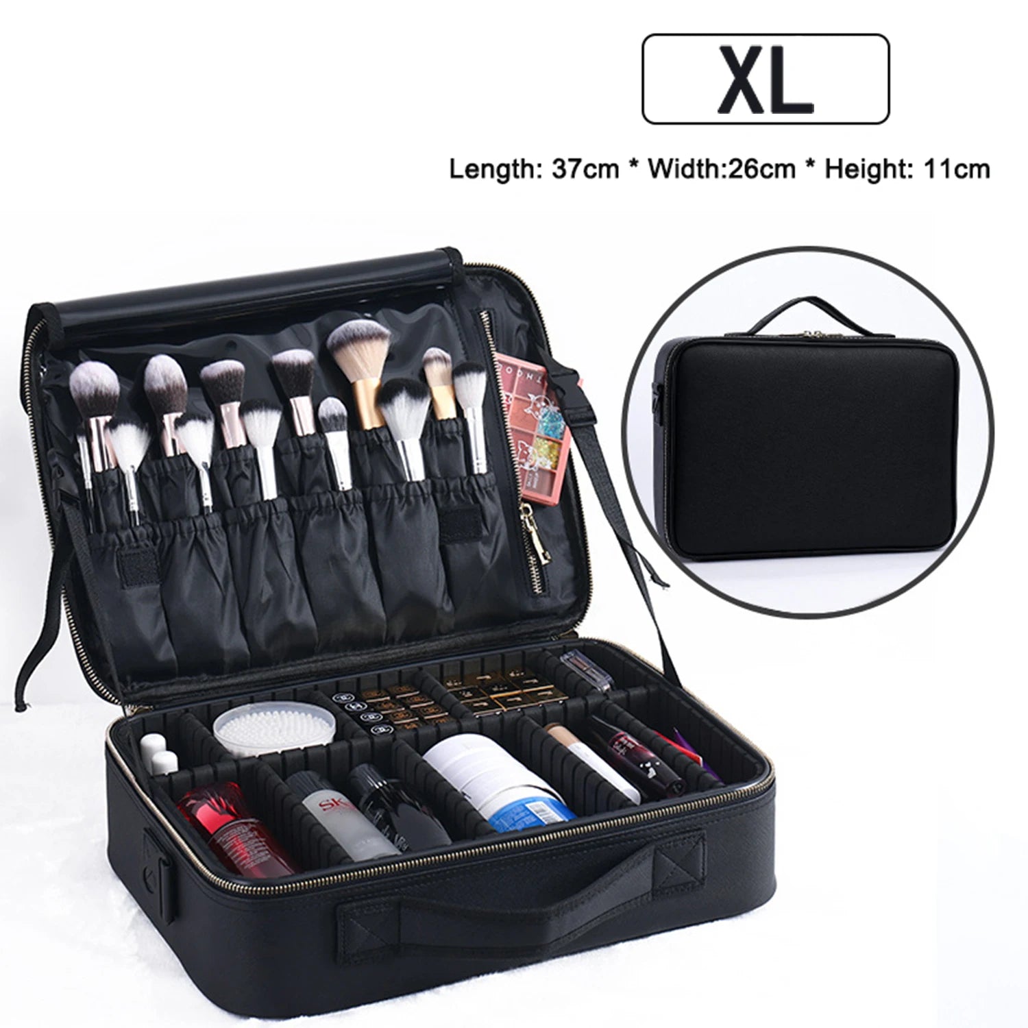 Professional Cosmetic Bag for Women Leather Cosmetic Bags Waterproof Oxford Large Capacity Travel Makeup Case for Makeup Artist