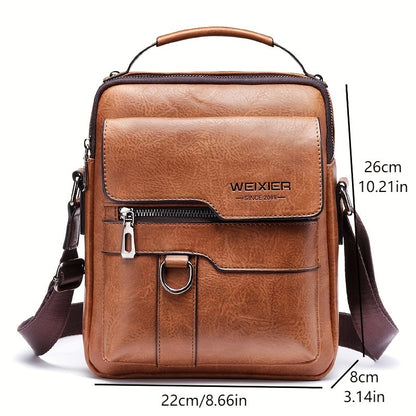 Fashionable High-End Vintage Shoulder Bag, Vertical Business Versatile Casual Crossbody Commuter Messenger Bag Beauty Fashion
