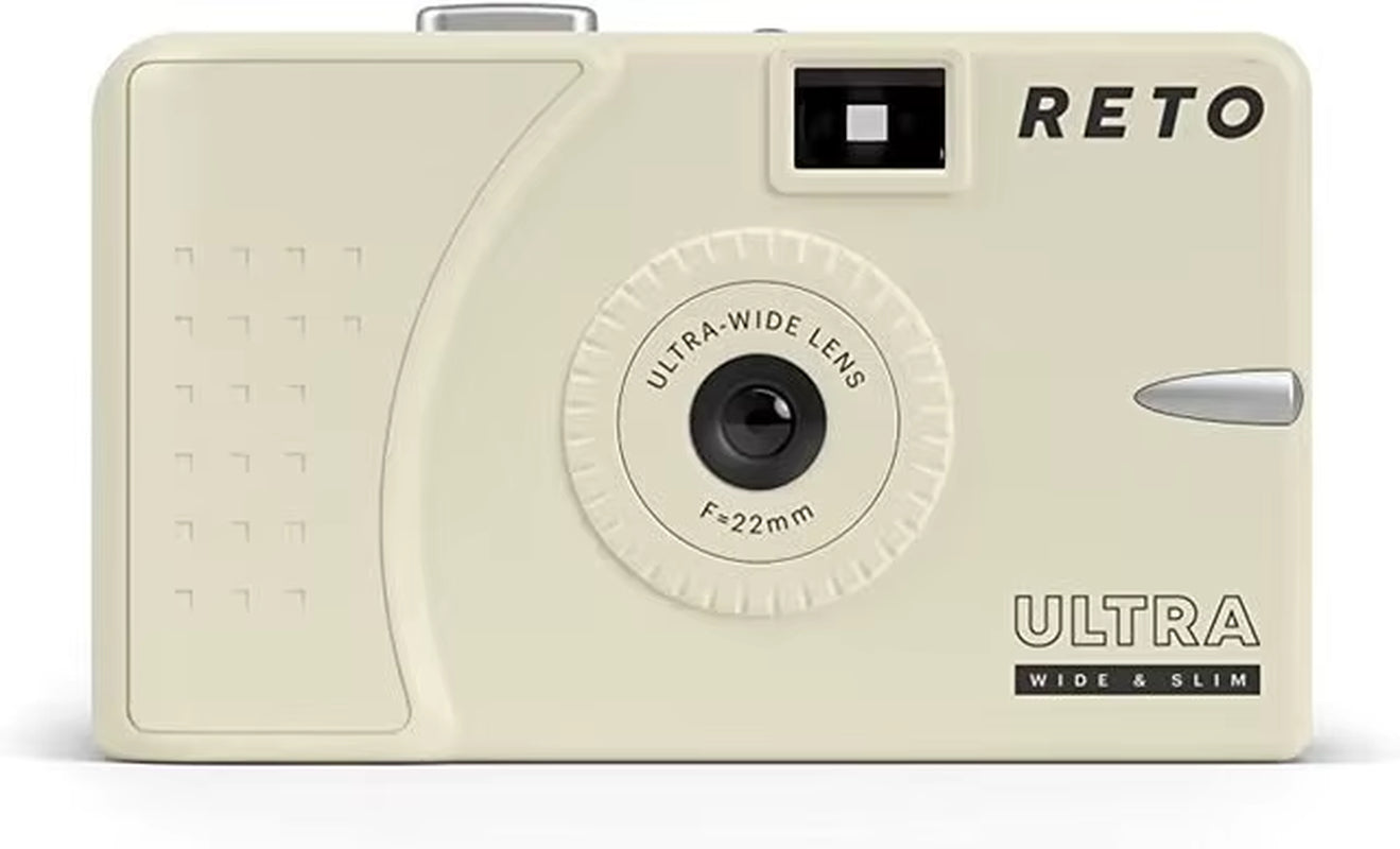 RETO PANO Ultra Film Camera with Flash Full Width Frame Reusable Film Camera - 22Mm Wide Lens 135 Film Camera with Flash