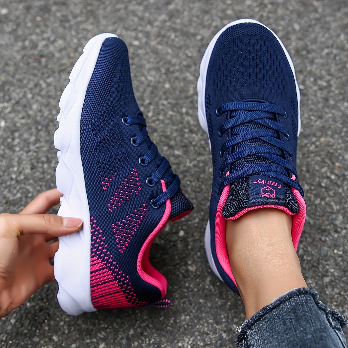 Womens Super-Breathable Lace-Up Sport Shoes - Lightweight & Fashionable Flying Woven Design - Ideal for Casual Everyday Wear - Durable & Comfortable Beauty World Shop