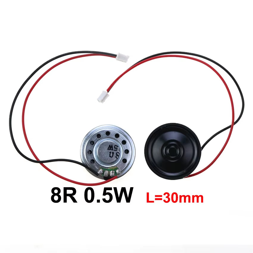 1X 8 Ohm 8R 0.5W Mini Ultra-Thin Horn Speaker Diameter 20Mm 23Mm 28Mm 30Mm 36Mm 40Mm 50Mm 57Mm Loudspeaker W/ P2.0 Termina Wire
