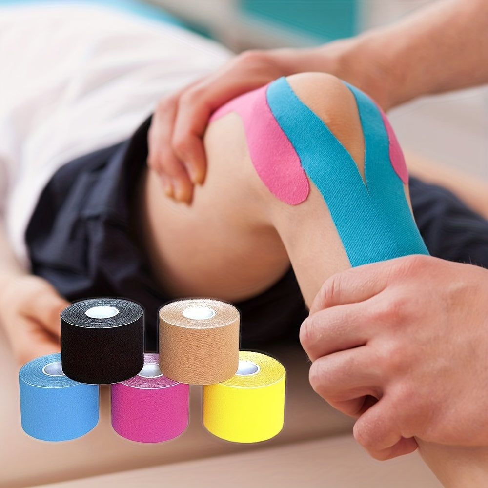 Enhanced Muscle Support & Recovery Kinesiology Tape - 5cm x 5m, Water-Resistant, Elastic, Universal Fit Sport Tape Beauty World Shop