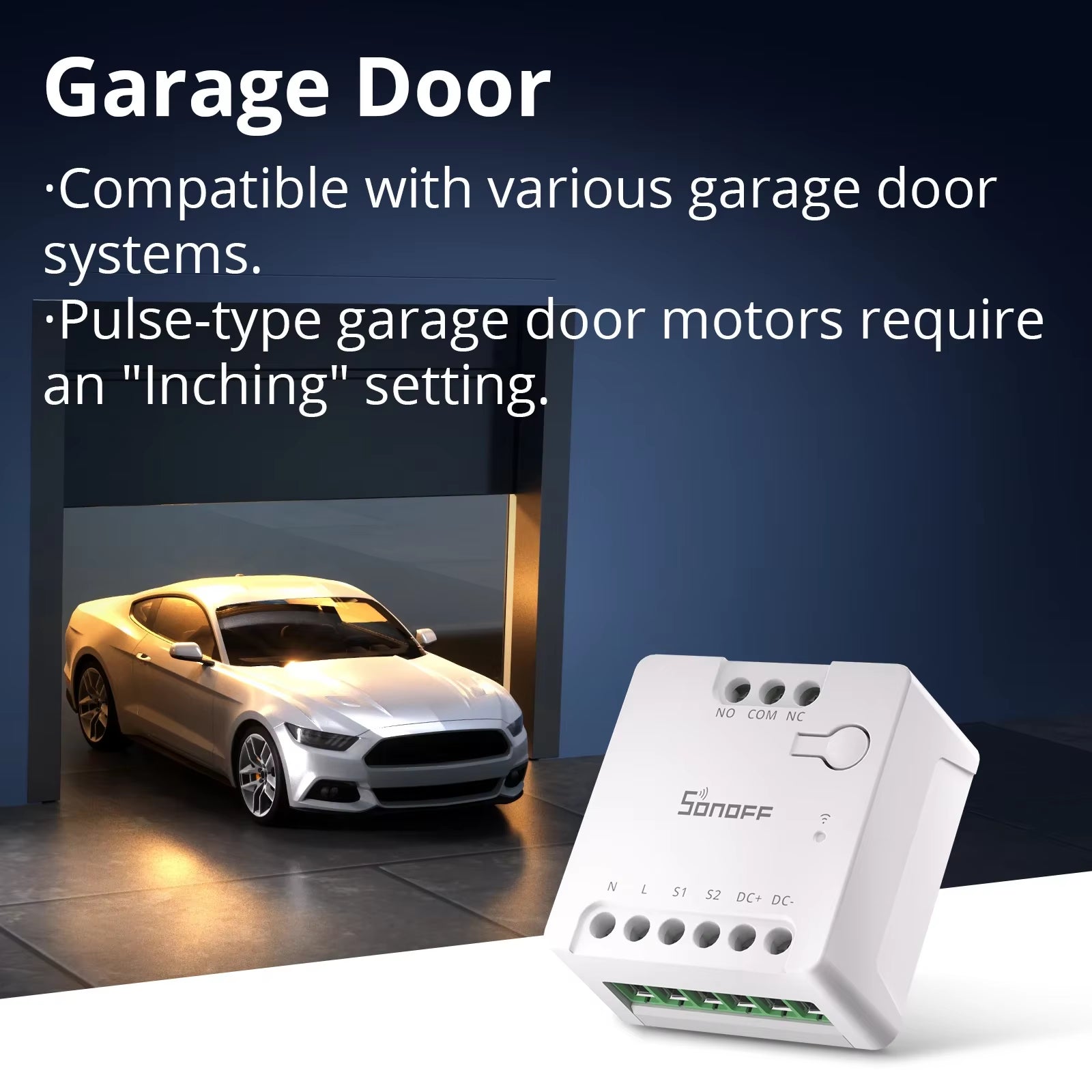 MINI-D MINI Dry Wi-Fi Matter Smart Switch Switch Dry Contact Relay DC Low Power Motor for Garage Door Boiler via Ewelink