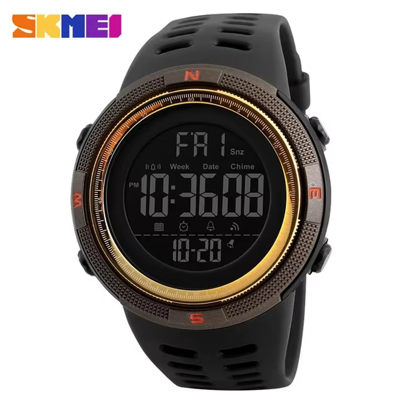 1251 Digital Watch for Men Waterproof Sports Electronic Countdown Mens Wristwatches Military Date Clock 1560 Reloj Hombre
