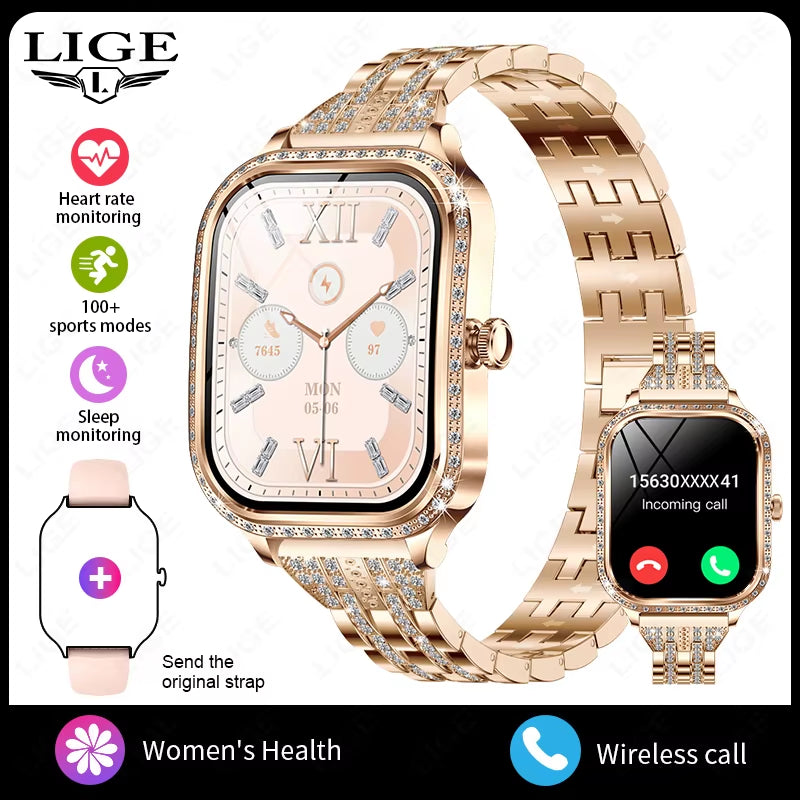 Smart Watch Women Waterproof Bluetooth Call Sports Fitness Heart Rate Monitor Smartwatch Mujer Digital Women'S Smartwatches