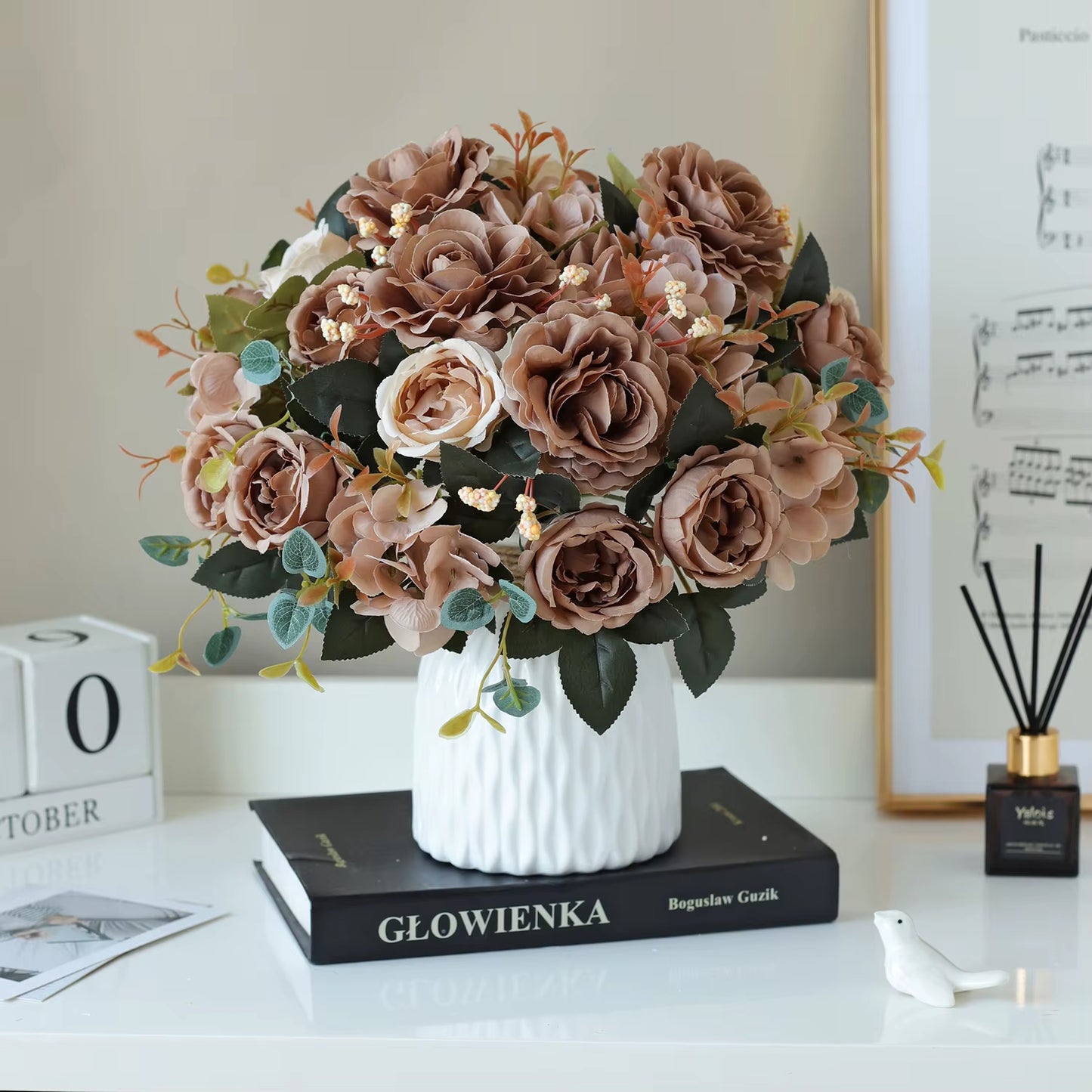 1PC Fall Artificial Peony Flowers Silk Hydrangea Rose Living Room Home Vase Garden Wedding Bridal Bouquet Diy Party Decoration