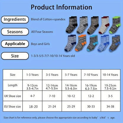 12 Pair Of Boy's Mid Crew Sport Socks, Sweat-absorbing Comfy Breathable Socks For Boy's Basketball Training, Running Outdoor Activitiess Beauty World Shop