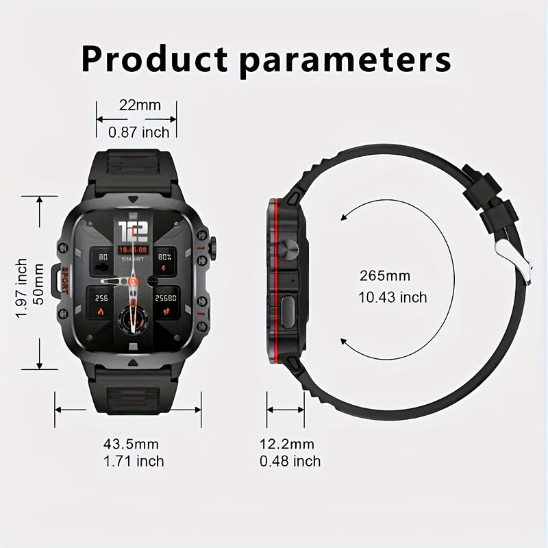 1pc Large 1.96" Touch Screen Smartwatch Pro - Multi-Sport Fitness Tracker, Answer/Make Calls, Message Notification, AI Control, Wireless Call, Heart Rate Monitor, Sleep Tracker, and More Beauty World Shop