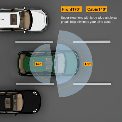 ZKCAMSPY Dual Front and Inside Car Dash Camera with, G-Sensor, Loop Recording, Night Vision, Motion Detection, Parking Monitoring - Dashboard and Cabin Viewing, Compatible with PC, Hardwiring Powered - for Taxi, Truck, SUV, S Beauty Fashion