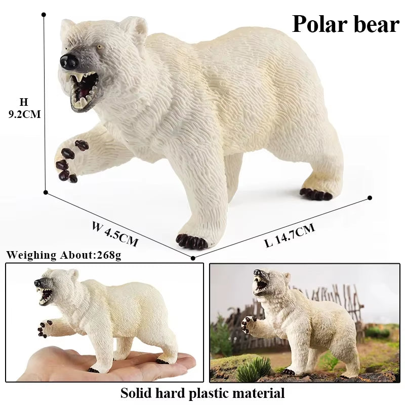 Arctic South Pole Animals Simulation Polar Bear Ursus Maritimus Action Figures Solid PVC Model Figurine Kid Toy Gift