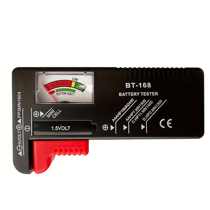 BT-168 Universal Battery Tester - Quickly Check AA/AAA/C/D/9V/1.5V Batteries with Colour-Coded Meter Indicators! Beauty Fashion