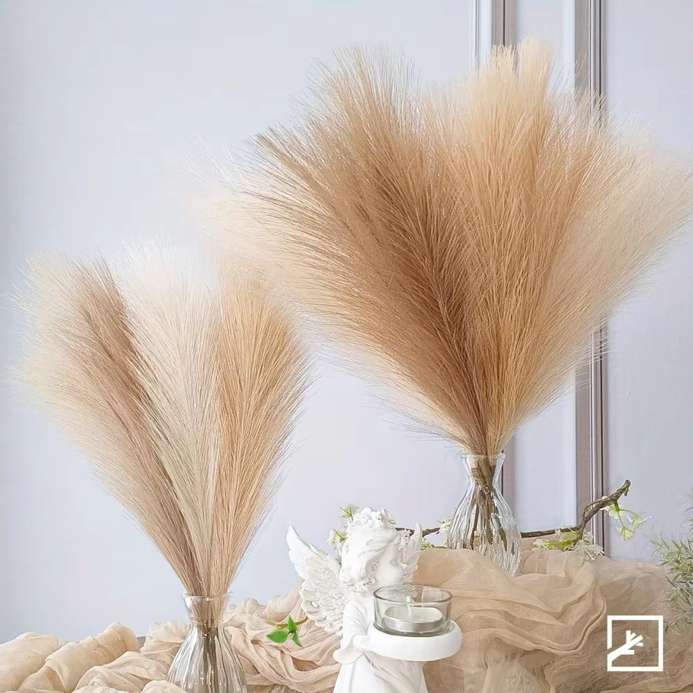 10Pcs Artificial Pampas Grass Decor Flowers Fake Plant Reed Fordiy Floral Table Arrange Flower Wedding Home Christmas Decoration