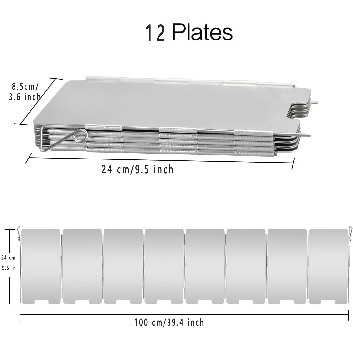 Tall Stove Windscreen-Gas Burner Windshield- Aluminum Camping Stove Compact Folding,Outdoor Cooker Butane Burner Wind Shield